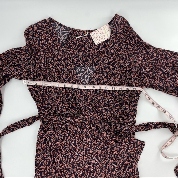 Free People Clara Dress NWT Wrap Ditsy Floral 90s Y2K Boho Mini Dress Small - Picture 14 of 16